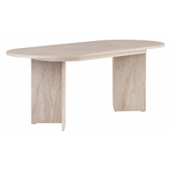 Table à manger Extensible VERONA - 160 à 200 cm - Façon travertin