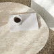 Table basse ovale ROVENA - 100 cm - Façon travertin