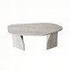 Table basse ovale ROVENA - 100 cm - Façon travertin