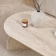 Table basse ovale ELIVA - 120 cm - Façon travertin