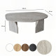 Table basse ovale ROVENA - 100 cm - Façon travertin