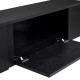 Meuble TV LEVANTO - 180 cm - Chêne cerusé noir & Acier Noir
