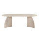 Table basse ovale ELIVA - 120 cm - Façon travertin
