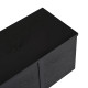 Meuble TV LEVANTO - 180 cm - Chêne cerusé noir & Acier Noir