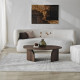 Table basse ovale ROVENA - 100 cm - Noyer