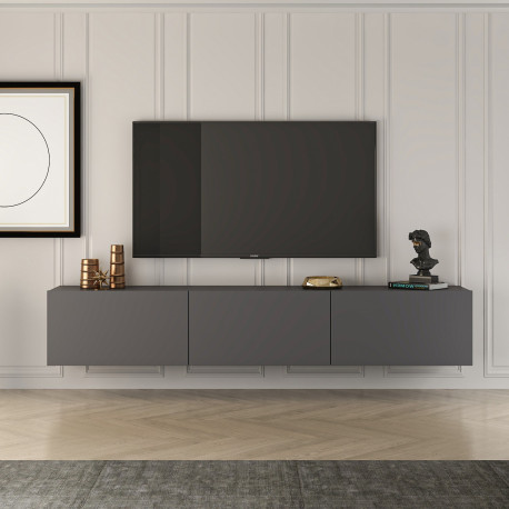 Meuble TV suspendu NORDEA - 150 cm - Anthracite