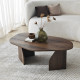 Table basse ovale ROVENA - 100 cm - Noyer
