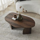 Table basse ovale ROVENA - 100 cm - Façon travertin