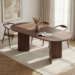 Table à manger Extensible VERONA - 160 à 200 cm - Façon travertin