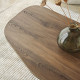 Table basse ovale ROVENA - 100 cm - Noyer