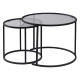 Duo de tables gigognes OCTAVE - Verre fumé & Acier Noir - 60/42 cm
