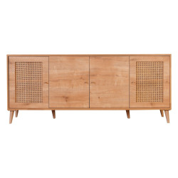 Buffet bas WOODSY - Chêne miel & cannage - 180 cm