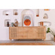 Buffet bas WOODSY - Chêne miel & cannage - 180 cm