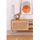 Meuble TV WOODSY - Chêne miel & cannage - 140 cm