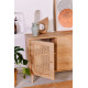 Buffet bas WOODSY - Chêne miel & cannage - 180 cm