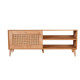 Meuble TV WOODSY - Chêne miel & cannage - 140 cm