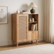 Buffet haut WOODSY - Chêne miel & cannage - 90 cm