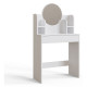 Coiffeuse avec miroir BELLINA - Blanc mat - 75 cm