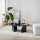 Table basse ovale ROVENA - 100 cm - Chêne cerusé noir