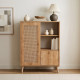 Buffet haut WOODSY - Chêne miel & cannage - 90 cm