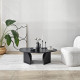 Table basse ovale ROVENA - 100 cm - Chêne cerusé noir