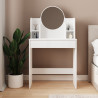Coiffeuse avec miroir BELLINA - Blanc mat - 75 cm