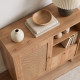 Buffet haut WOODSY - Chêne miel & cannage - 90 cm