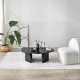 Table basse ovale ROVENA - 100 cm - Chêne cerusé noir