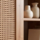 Buffet haut WOODSY - Chêne miel & cannage - 90 cm