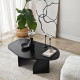 Table basse ovale ROVENA - 100 cm - Chêne cerusé noir