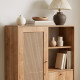 Buffet haut WOODSY - Chêne miel & cannage - 90 cm