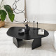 Table basse ovale ROVENA - 100 cm - Chêne cerusé noir