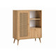 Buffet haut WOODSY - Chêne miel & cannage - 90 cm