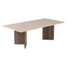 Table basse VALDA - Travertin & Noyer - 120 cm