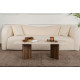 Table basse VALDA - Travertin & Noyer - 120 cm