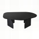 Table basse ovale ROVENA - 100 cm - Façon travertin