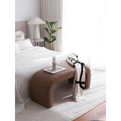 Banc ARCOLA - 106 cm - Velours Teddy Brun