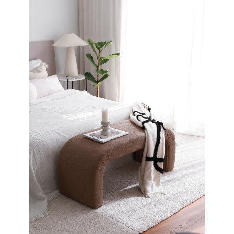 Banc ARCOLA - 106 cm - Velours Teddy Brun
