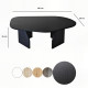 Table basse ovale ROVENA - 100 cm - Façon travertin