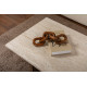 Table basse VALDA - Travertin & Noyer - 120 cm