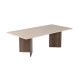 Table basse VALDA - Travertin & Noyer - 120 cm
