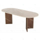 Table à manger NYRO - 200 cm - Façon travertin & Noyer