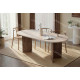 Table à manger NYRO - 200 cm - Façon travertin & Noyer