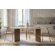Table à manger NYRO - 200 cm - Façon travertin & Noyer