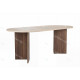 Table à manger NYRO - 200 cm - Façon travertin & Noyer