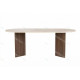 Table à manger NYRO - 200 cm - Façon travertin & Noyer