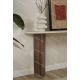 Console NYRO - 150 cm - Façon travertin & Noyer