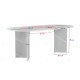 Table à manger NYRO - 200 cm - Façon travertin & Noyer