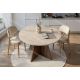 Table à manger LYKO - 120 cm - Façon travertin & Noyer