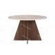 Table à manger LYKO - 120 cm - Façon travertin & Noyer